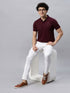 Classic Comfort: Men's 100% Cotton Polo T-shirt Maroon